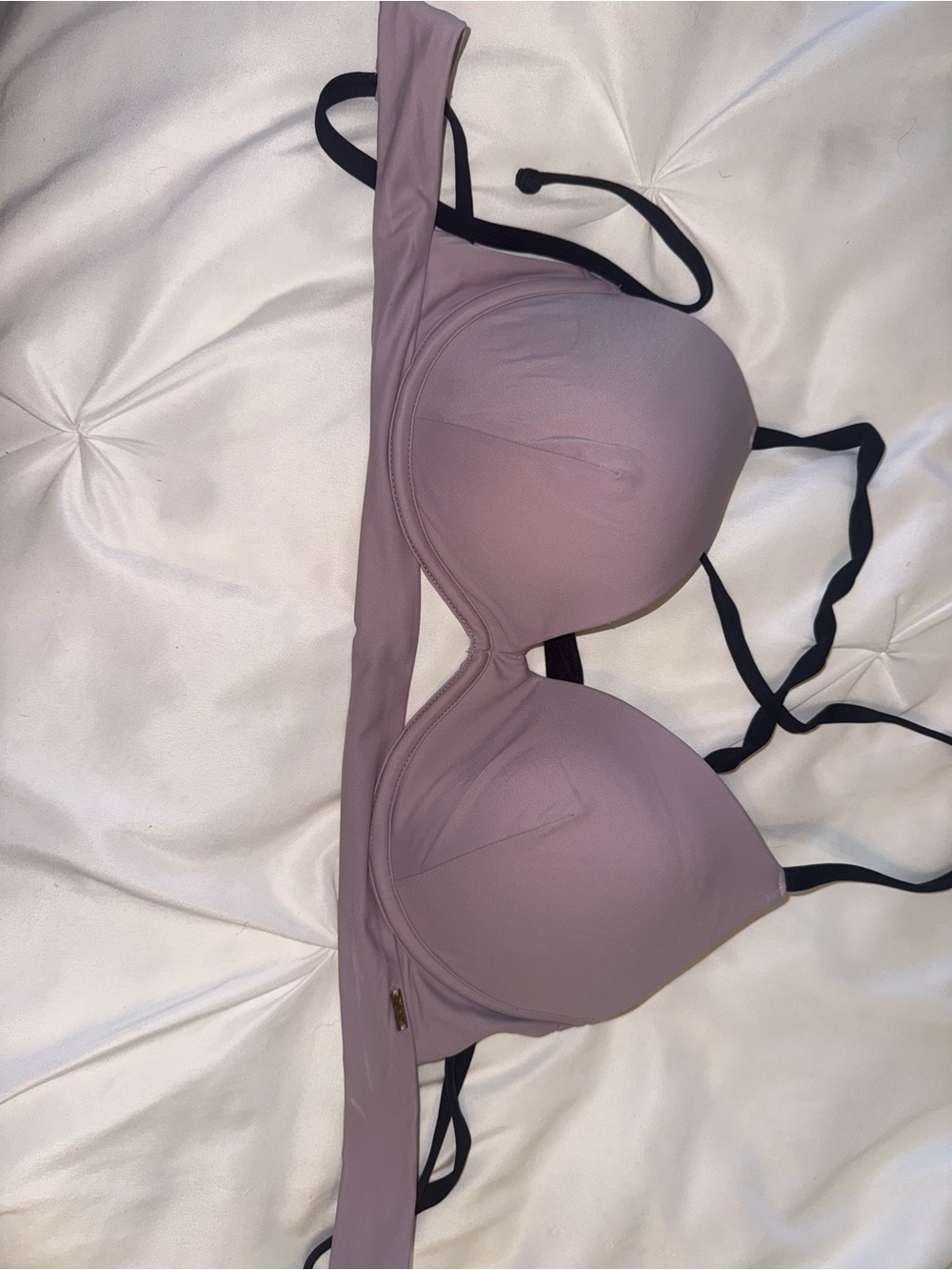 Mauve strappy back bikini top